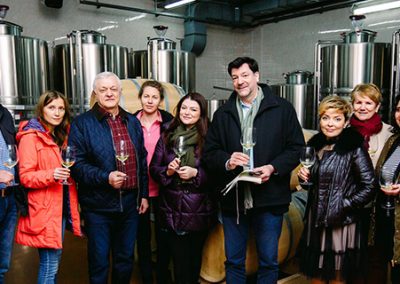 Alexander Sikorsky with staff and wine critic Darrel Joseph